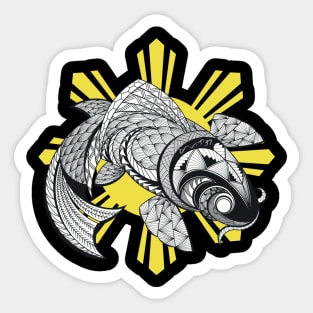 Philippine Sun/Tribal line Art Koi fish Sticker